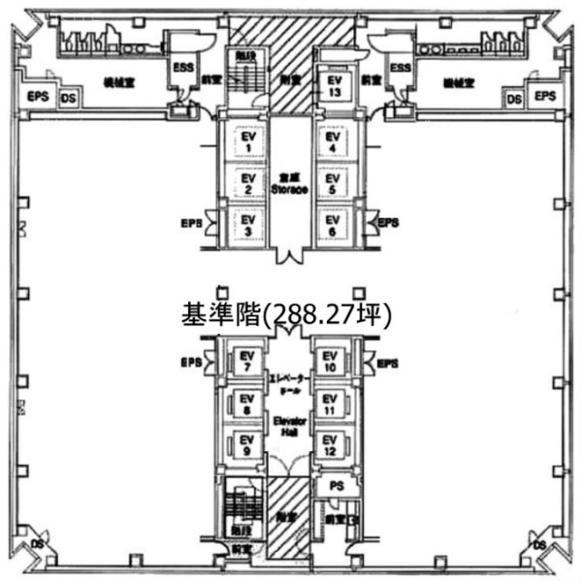 住友不動産虎ノ門タワー19F 間取り図