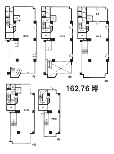 チャンティビル1F～5F 間取り図