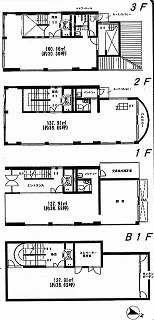 代々木公園ビルB1F～3F 間取り図
