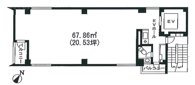 リブラ岩本町Ⅱビル6F 間取り図