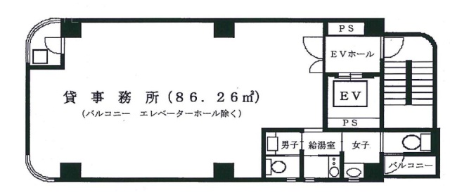 ヤマキビル大島6F 間取り図