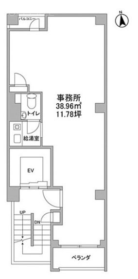 東麻布296ビル2F 間取り図