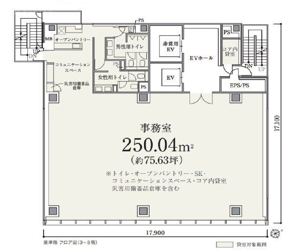 BIZCORE日本橋8F 間取り図