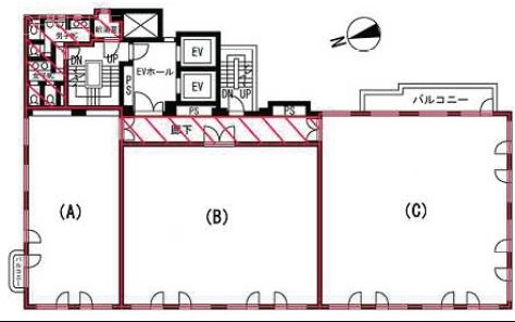 川崎15番館ビルB 間取り図