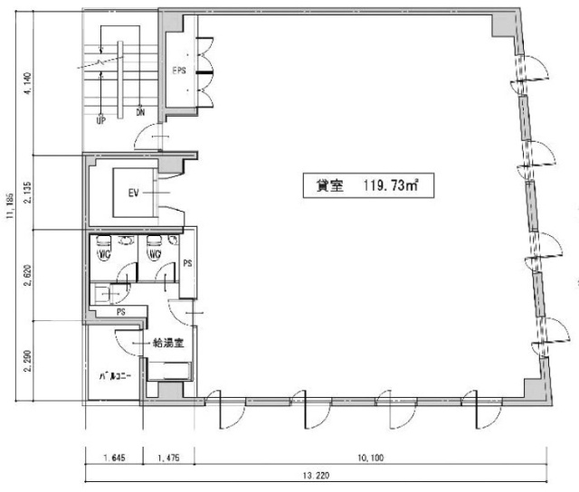 築地スカイビル5F 間取り図