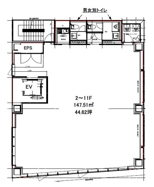(仮)新宿東栄ビル3F 間取り図