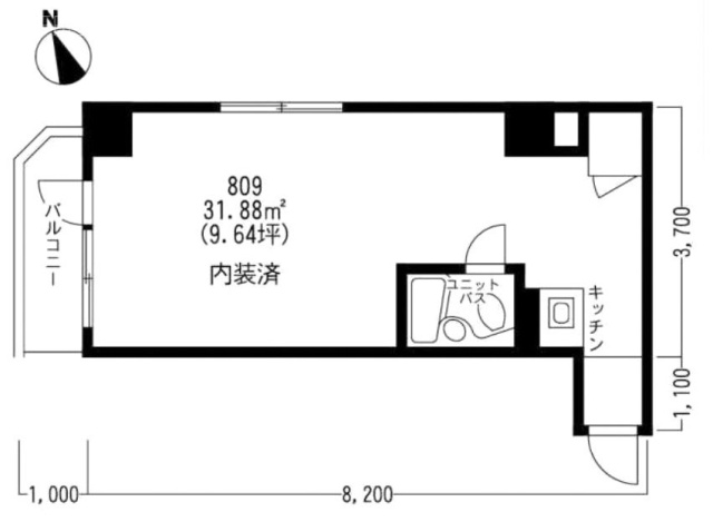 いづみハイツ茅場町809 間取り図