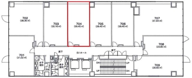 クロスオフィス渋谷704 間取り図