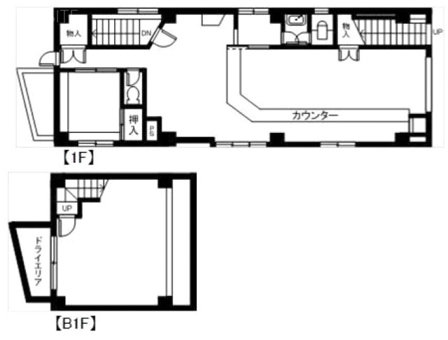 ラレーブ池袋ビルB1F～1F 間取り図
