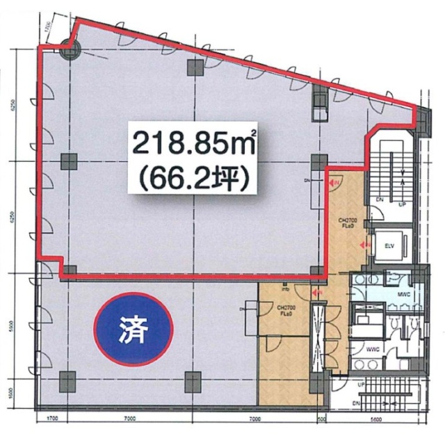 長者町デュオビル3F 間取り図