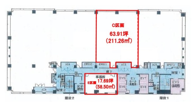 晴海アイランドトリトンスクエアオフィスタワーW棟E 間取り図