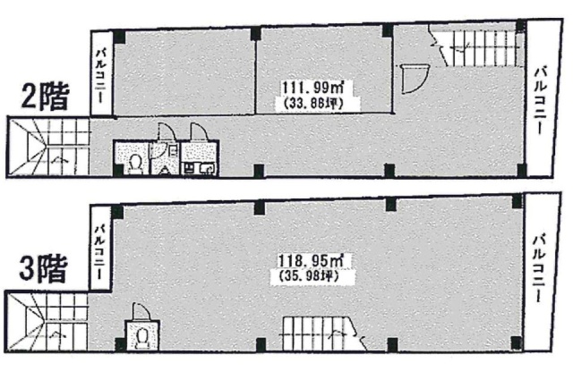 木崎ビル2-3F 間取り図