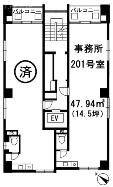 中島牧野ビル201 間取り図