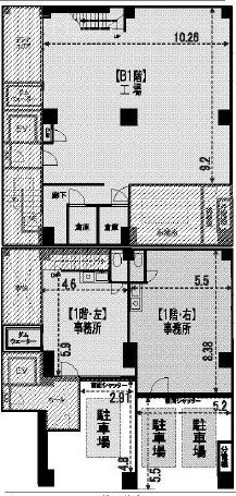 中川ビルB1F～1F 間取り図