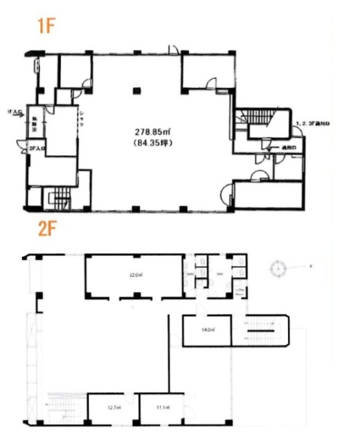 ピュア木更津1F～2F 間取り図