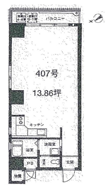 ストークベル浜松町407 間取り図