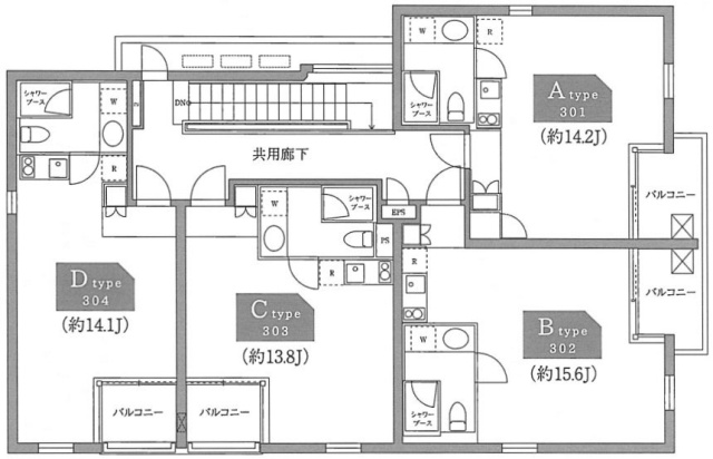 ラナイグレース北青山304 間取り図