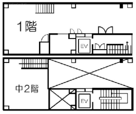 第5松坂ビル1F～中2F 間取り図