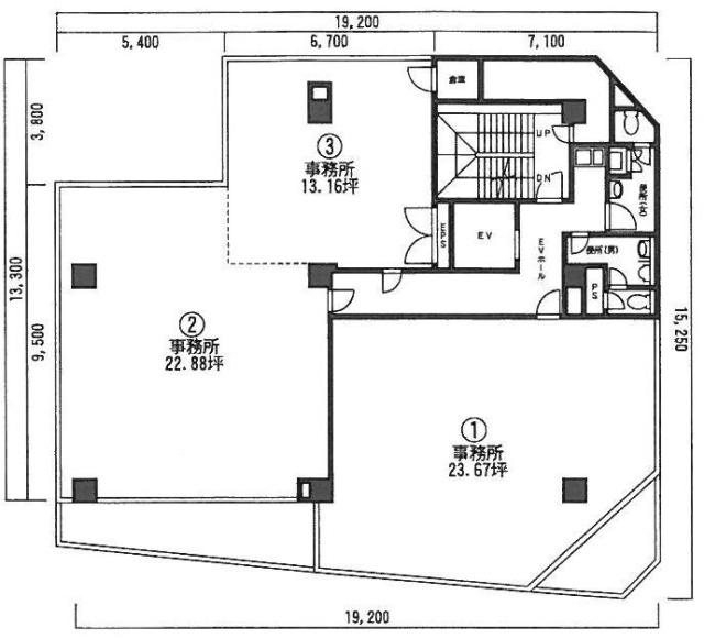 ライジング神宮前ビル3F 間取り図