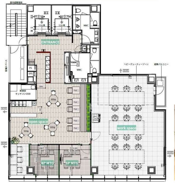 水道橋BUSINESS CUBE8F 間取り図