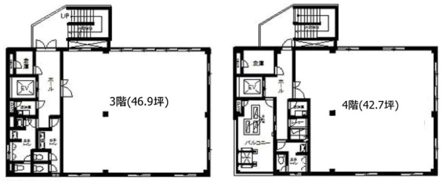 中野新橋ビル3F～4F 間取り図