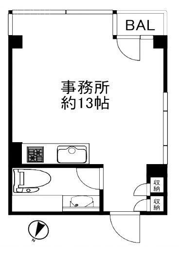 築地USビル6F 間取り図