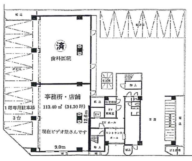 サンレジデンスビル1F 間取り図
