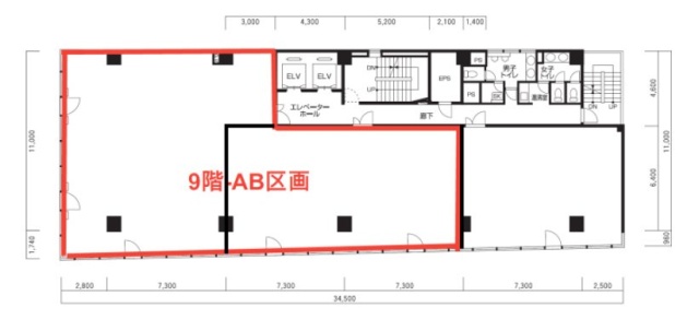 新横浜SRビルAB 間取り図