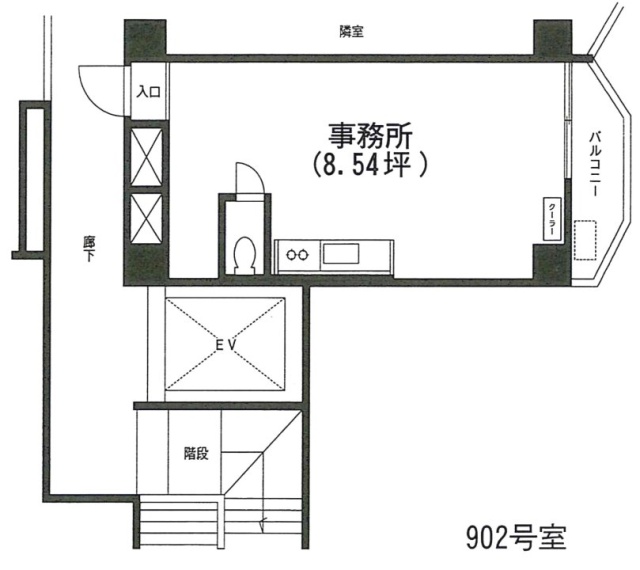 バラードハイムワタナベビル902 間取り図