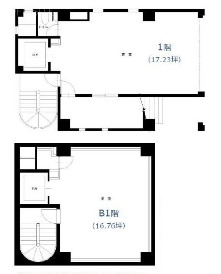 土井ビルB1F～1F 間取り図