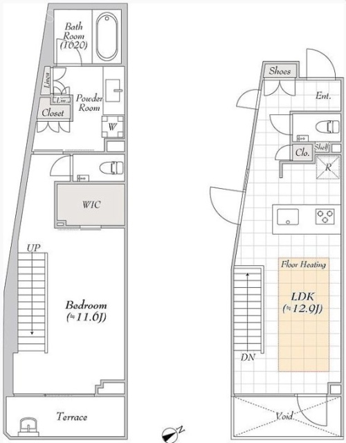 LUMIEC suite EBISU102 間取り図