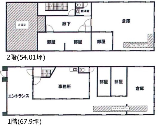 スダックスビル21F～2F 間取り図