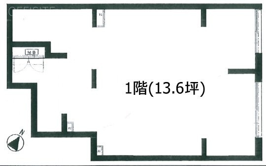 クーカイテラス河田町1F 間取り図