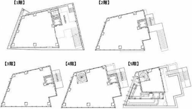 HIBICA原宿ビル1F～5F 間取り図
