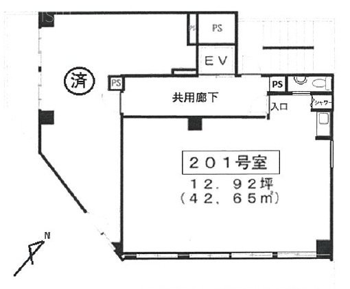 陽輪台西新宿ビル201 間取り図