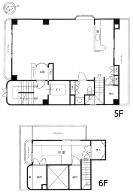 イマス山吹町ビル5F～6F 間取り図