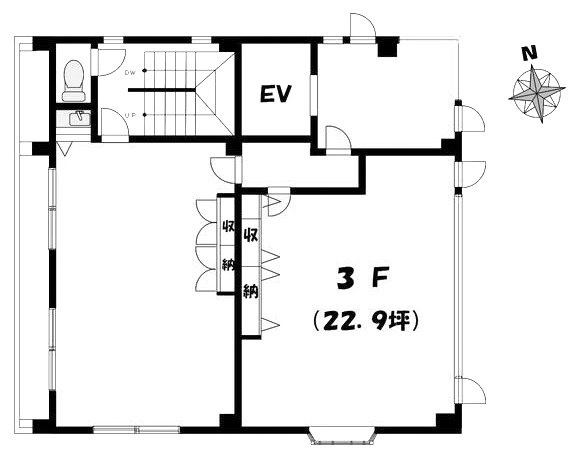 中央リース販売ビル3F 間取り図