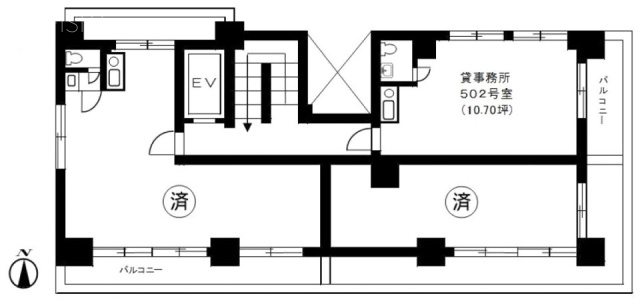 リバーサイドトナカイビル502 間取り図