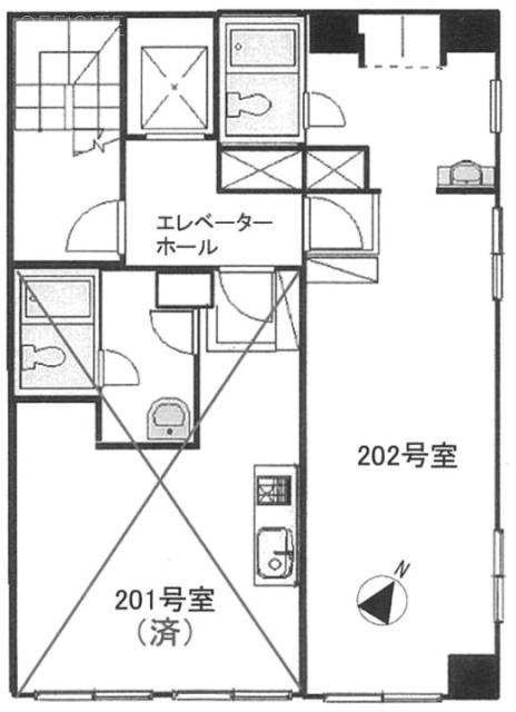 トレス築地(ランドクロス築地)ビル202 間取り図