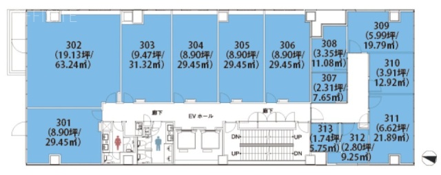 クロスオフィス渋谷312 間取り図
