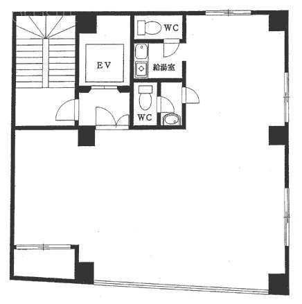 角地ビル2F 間取り図