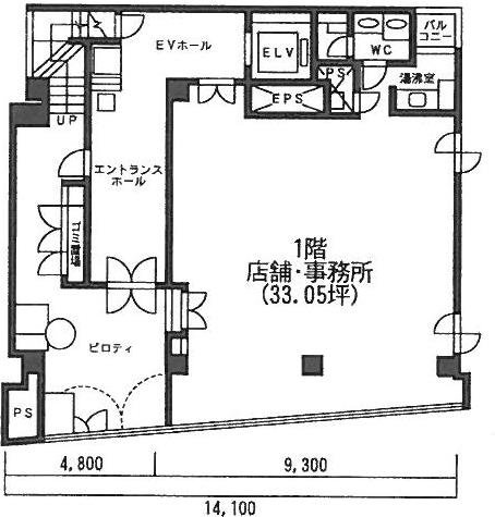梅原2ビル1F 間取り図