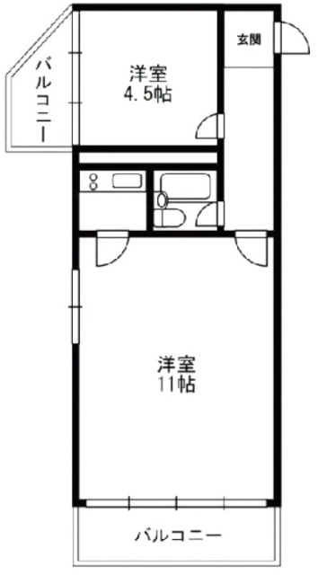 サンフラット六本木203 間取り図