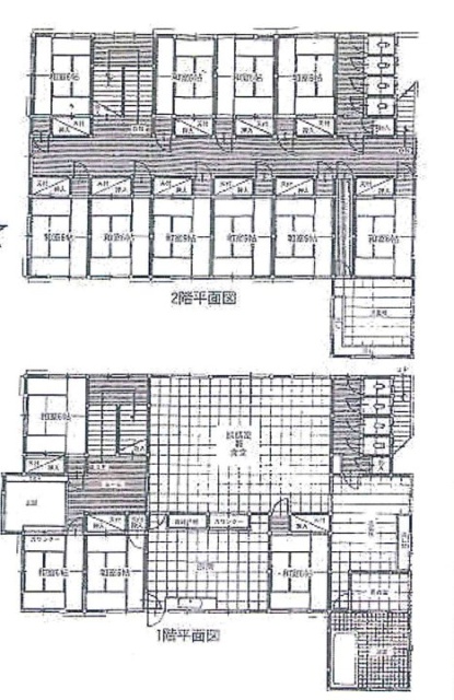 松戸一括貸寮ビル1F～2F 間取り図