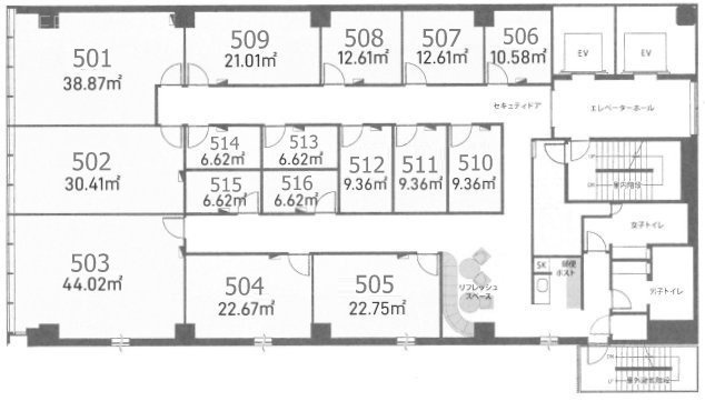 H1O西新宿511 間取り図