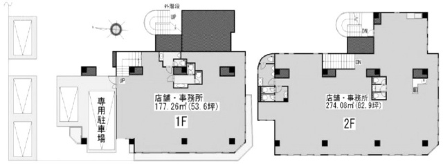 千壽ビル1F～2F 間取り図