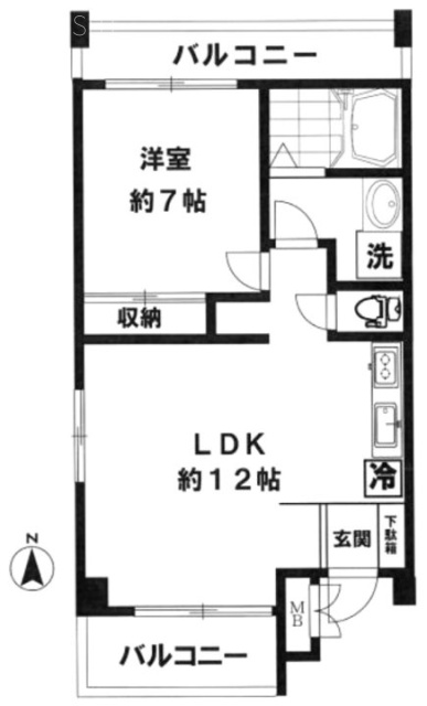 芝サニーハイツ802 間取り図