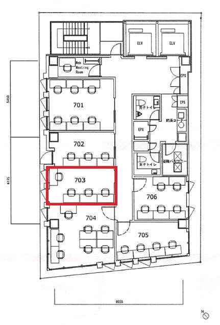 日総第26ビル703 間取り図