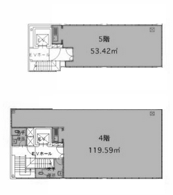 京橋大栄ビル4F~5F 間取り図