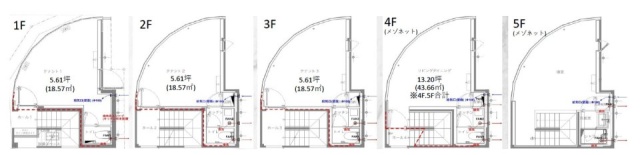 HARVEY神田司町1F～5F 間取り図